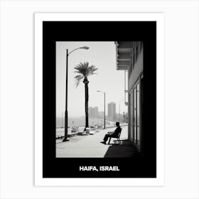 Poster Of Haifa, Israel, Mediterranean Black And White Photography Analogue 3 Art Print