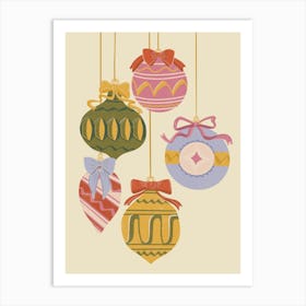 Christmas Ornaments Art Print