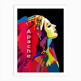 Apache Woman Pop Art WPAP Art Print