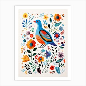Scandinavian Bird Illustration Pigeon 1 Art Print