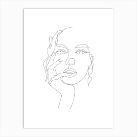 One Line Drawing Of A Woman.Scandinavian wall art Art Print