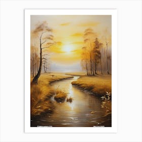 236.Golden sunset, USA. Art Print Art Print