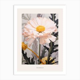 Flower Illustration Calendula 3 Poster Art Print