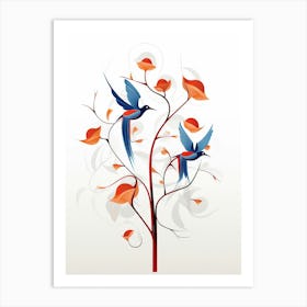 Hummingbird Minimalist Abstract 4 Art Print