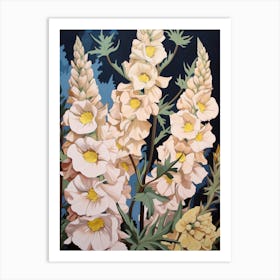 Delphinium 1 Flower Painting Art Print