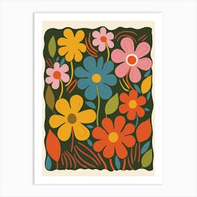 Flowers In A Square 2 Art Print