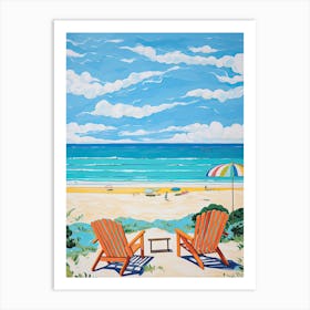 Cable Beach, Sydney, Australia, Matisse And Rousseau Style 4 Art Print