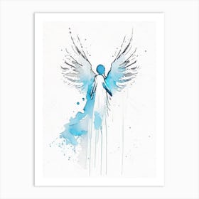 Guardian Angel 1 Symbol Minimal Watercolour Art Print