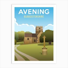 Avening Church Cotswold Village Art Print