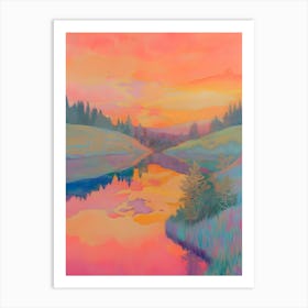 Sunset At The Lake Art Print