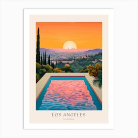 La, California Midcentury Modern Pool Poster Art Print