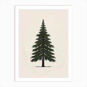 Douglas Fir Tree Pixel Illustration 2 Art Print