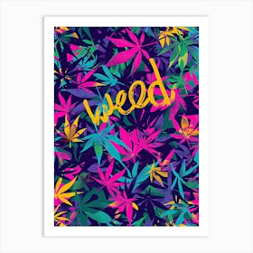 Neon Weed Fantasy Art Print