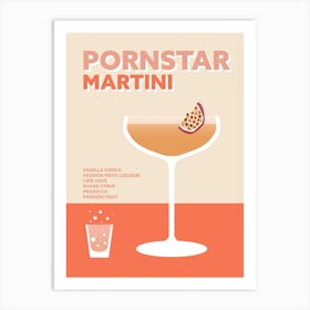 Pornstar Martini Cocktail Colourful Bar Wall Art Print