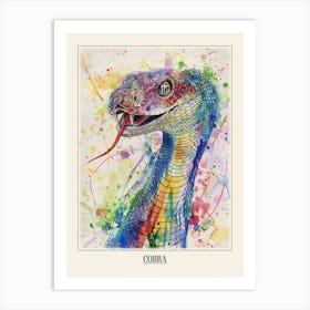 Cobra Colourful Watercolour 1 Poster Art Print