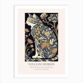 William Morris  Style The Botanical Cats Textiles Art Print