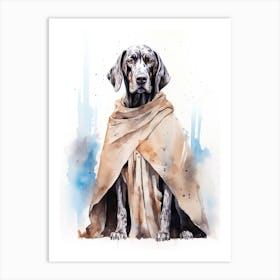 Great Dane Dog As A Jedi 1 Art Print