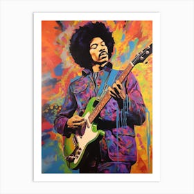 Jimi Hendrix Vintage Psycedellic 8 Art Print