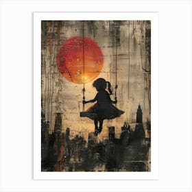 Swinging Girl Art Print