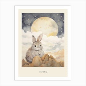 Sleeping Baby Bunny 1 Nursery Poster Art Print