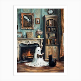 Ghost Reading 3 Art Print