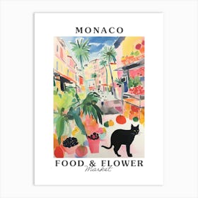 Food Market With Cats In Monaco 3 Poster Art Print