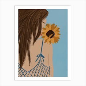 Sunflower Girl Art Print