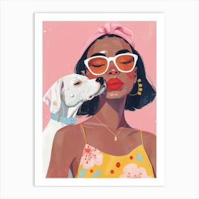 Girl With Dog 4 Art Print