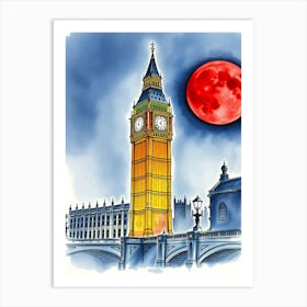 Big Ben And The Moon Art Print