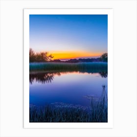 Sunrise Over Pond Waterscape Photography 1 Art Print