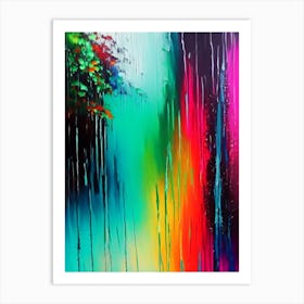 Rain Art Waterscape Bright Abstract 3 Art Print