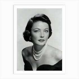 American Actress Gene Tierney Portrait Art Print