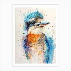 Kookaburra Colourful Watercolour 3 Art Print