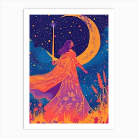 Woman With A Sword tarot card Art Print