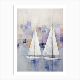 Sailboats In The Harbor 2 Art Print