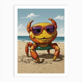 Crab On The Beach Canvas Print Art Print