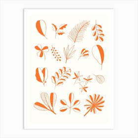 Leaves Orange Art Print