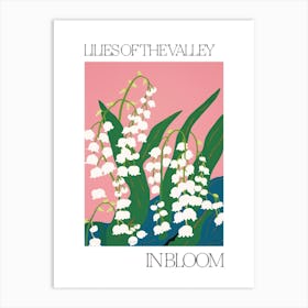 Lilies Of The Valley In Bloom Flowers Bold Illustration 1 Art Print