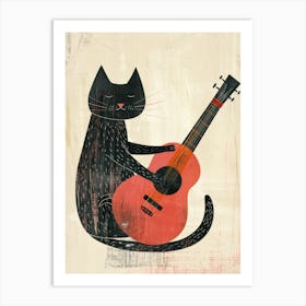 Cat Playing Guitar 1 Art Print