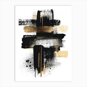 Abstract Black And Gold Painting 24 Art Print