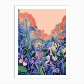 Boho Wildflower Painting Virginia Bluebells 1 Art Print