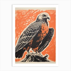 Harpy Eagle, Woodblock Animal Drawing 2 Art Print