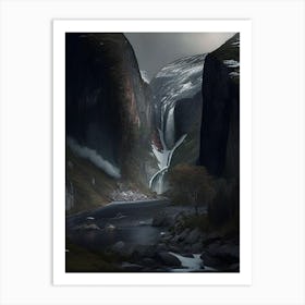 Kjosfossen, Norway Realistic Photograph (1) Art Print