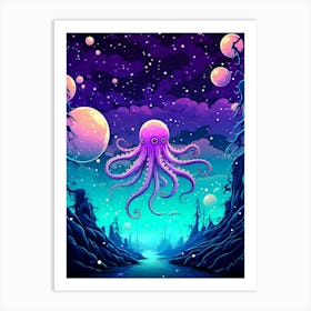 Octopus In The Sea Art Print