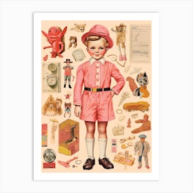 Vintage Paper Doll Boy Kitsch 5 Art Print