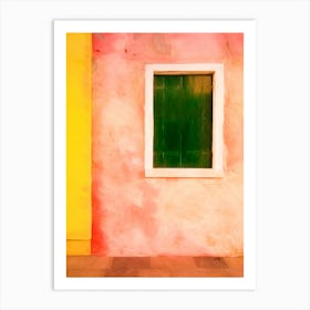 Green Shuttered Window Of Burano Art Print