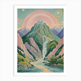 Mountain Waterfall Art Print