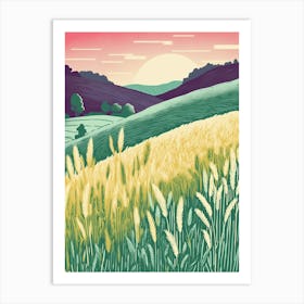 Kornfeld Pastell Illustration malerei, Ruhe und Stille Art Print