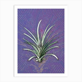 Vintage Pineapple Botanical Illustration on Veri Peri n.0871 Art Print
