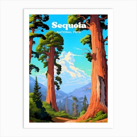 Sequoia National Park California Trees Modern Travel Art Art Print